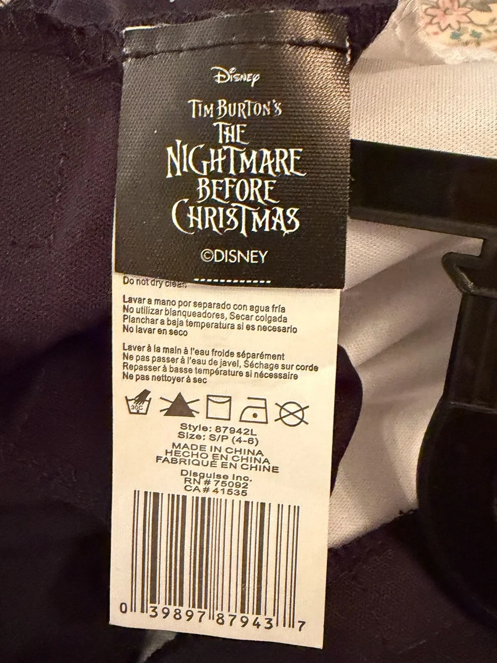 DISNEY NIGHTMARE BEFORE CHRISTMAS JACK SKELLINGTON COSTUME KIDS SMALL